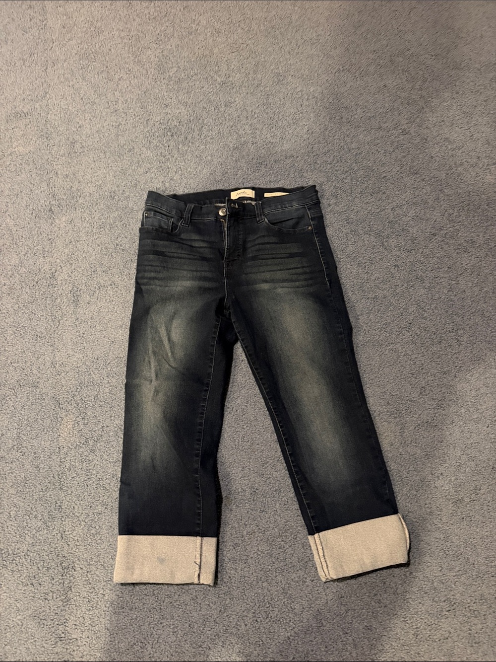 Angels Dark Wash Boyfriend Cuffed Jeans